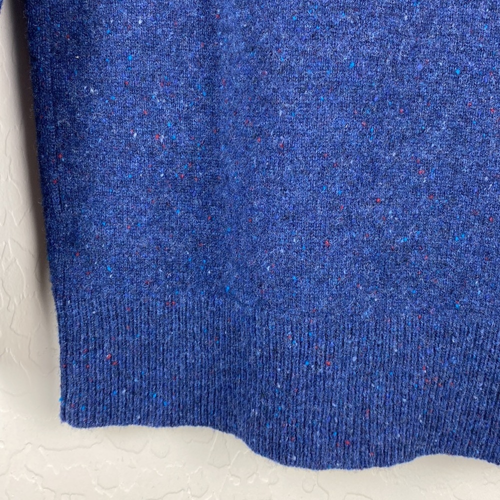 J. Crew Navy Blue Donegal style Wool Cardigan Size M - cozy for fall & winter! - Picture 3 of 7